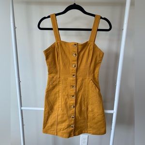 Divided by H&M yellow button up jumper dress